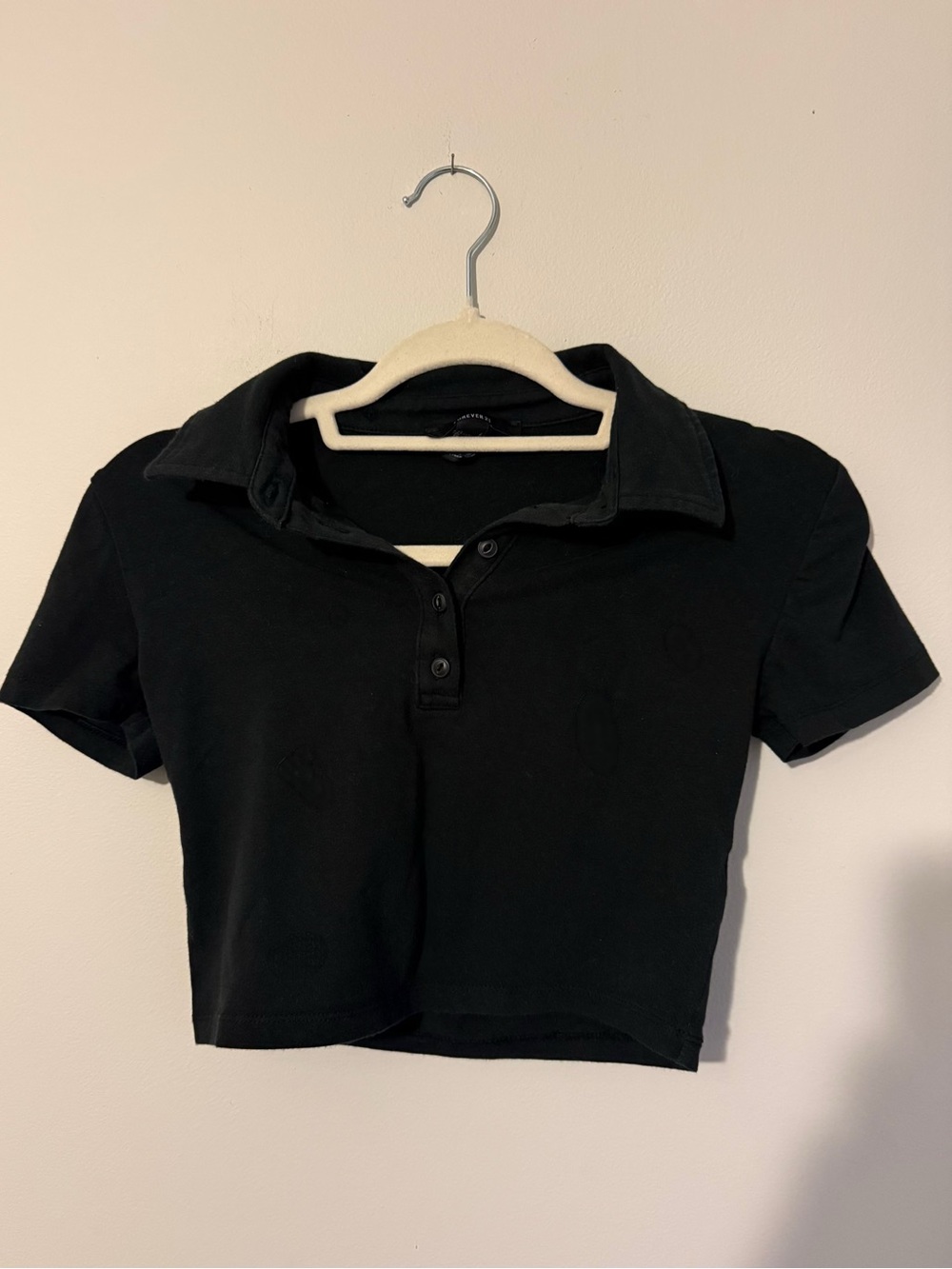 Collared Cropped Short Sleeve